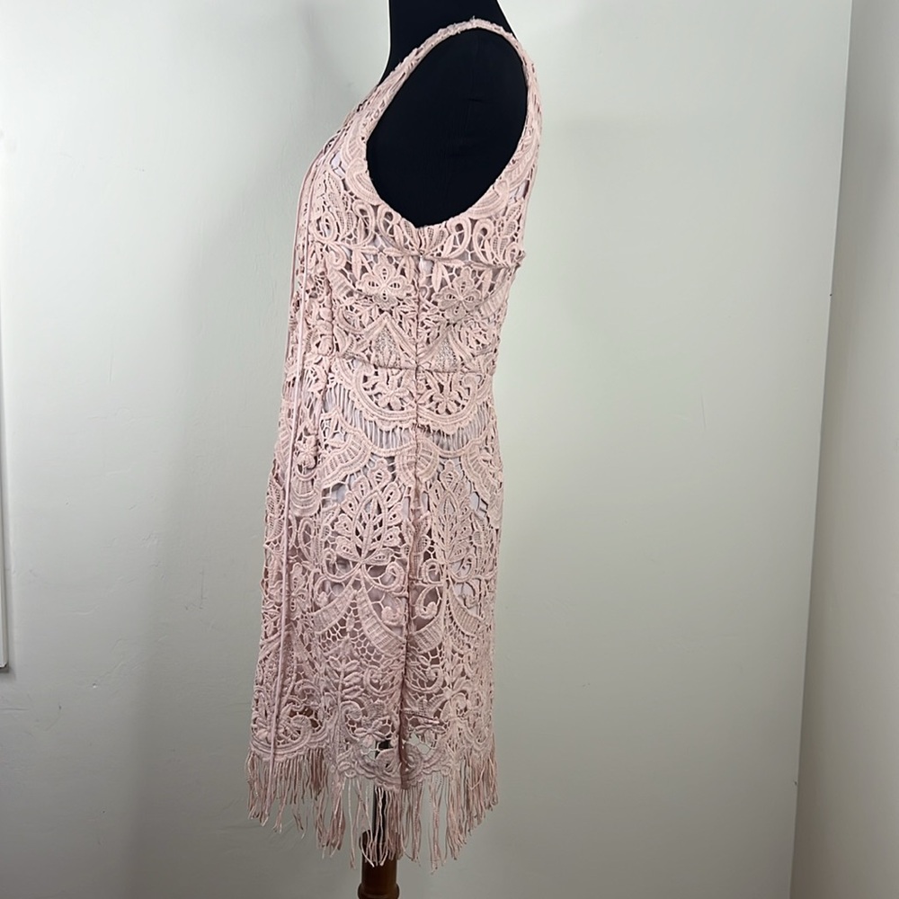 SAYLOR Elana Lace Up Fringe Dress S - Picture 6 of 9